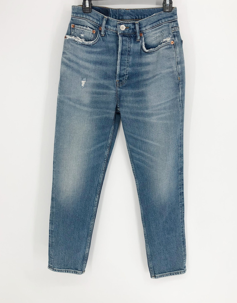 RE/DONE Womens Originals 90s High Rise Ankle Jeans 26x26 Blue Rigid Denim NWT